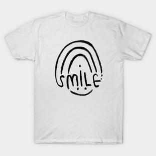 Cute Black Rainbow Smile T-Shirt